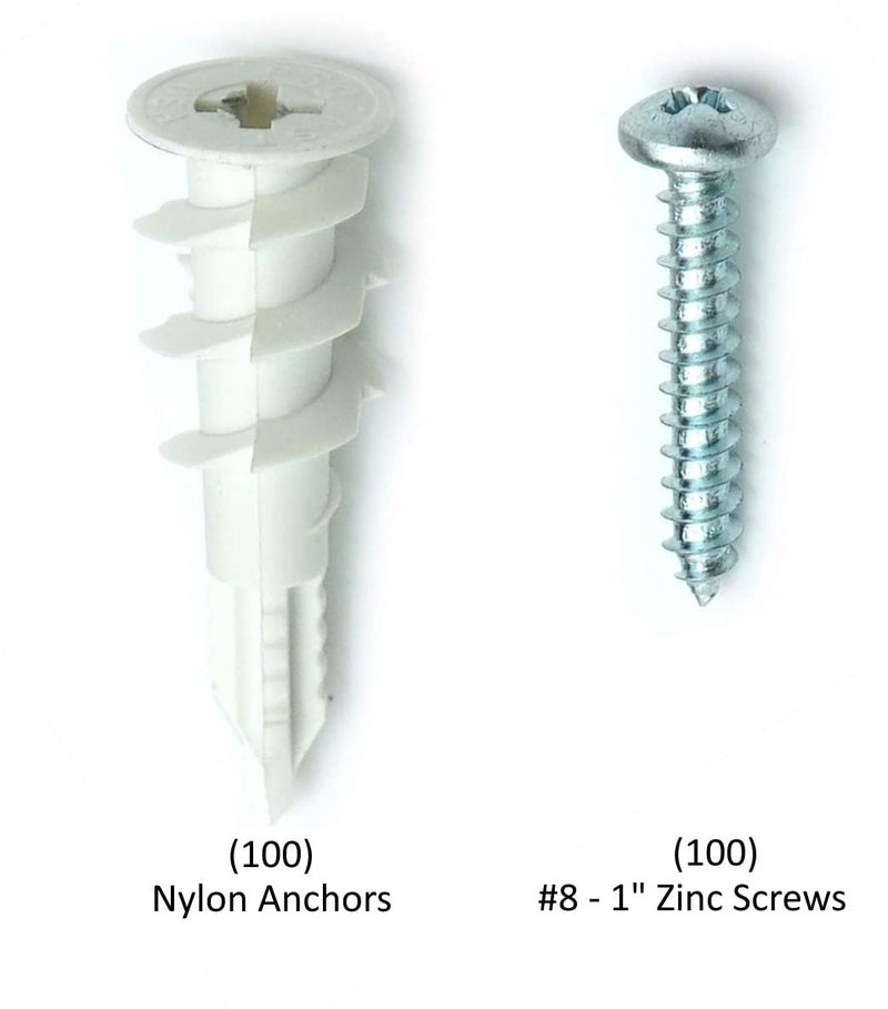 CONFAST Nylon Self-Drilling Drywall/Hollow-Wall Anchor Kit with Screws, 200 Pieces (100) #8 Anchors & (100) 1" Screws - Image 4
